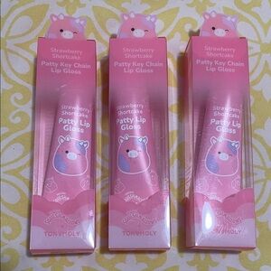 TONYMOLY 3X Patty Key Chain Lip Glosses Strawberry Shortcake Squishmallow Collab